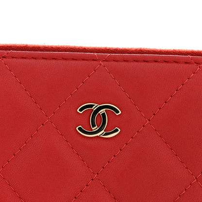 Chanel Lambskin Quilted Medium Casino Beauty CC Cosmetic Case Red 8 of 10