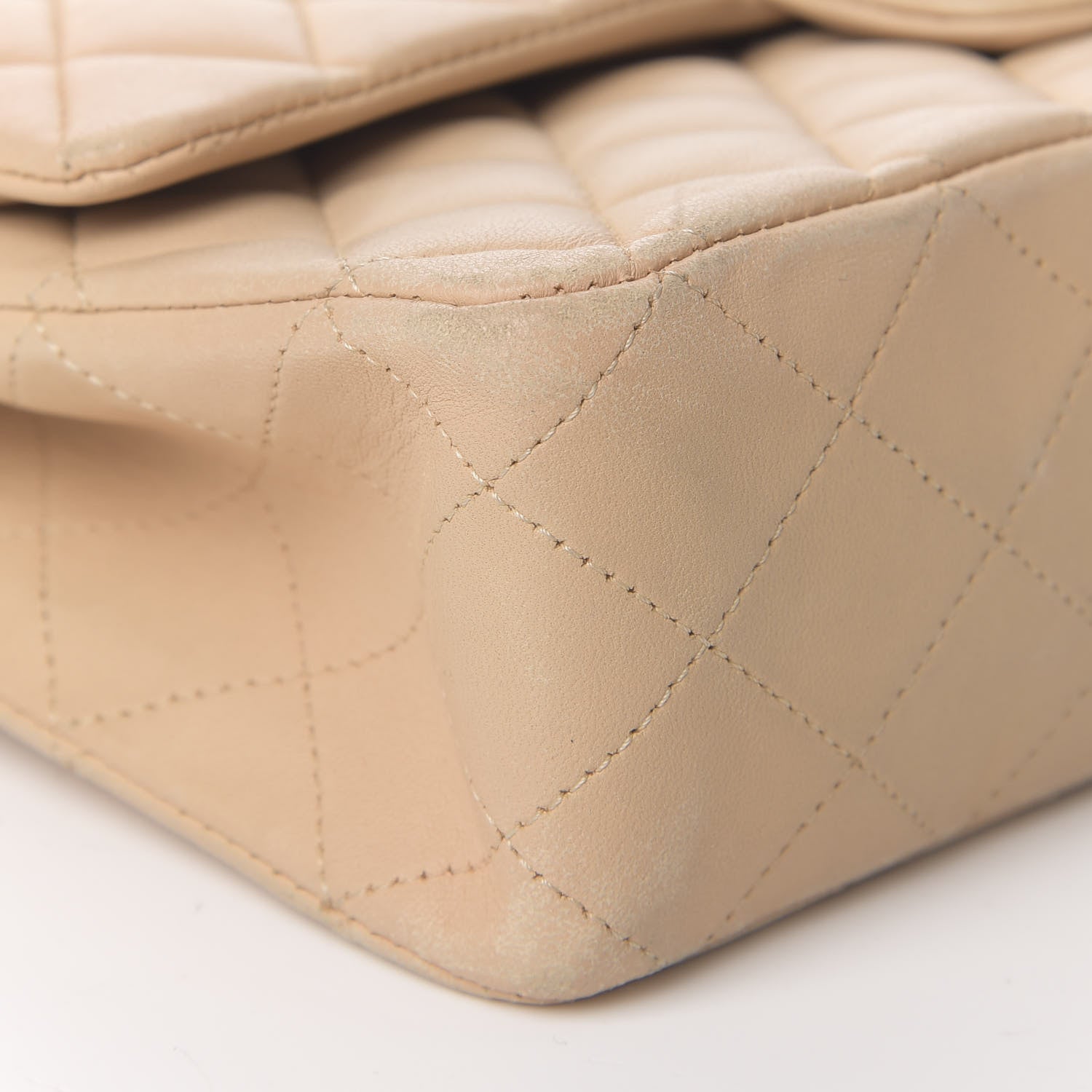 Chanel Lambskin Quilted Medium Double Flap Beige 7 of 12