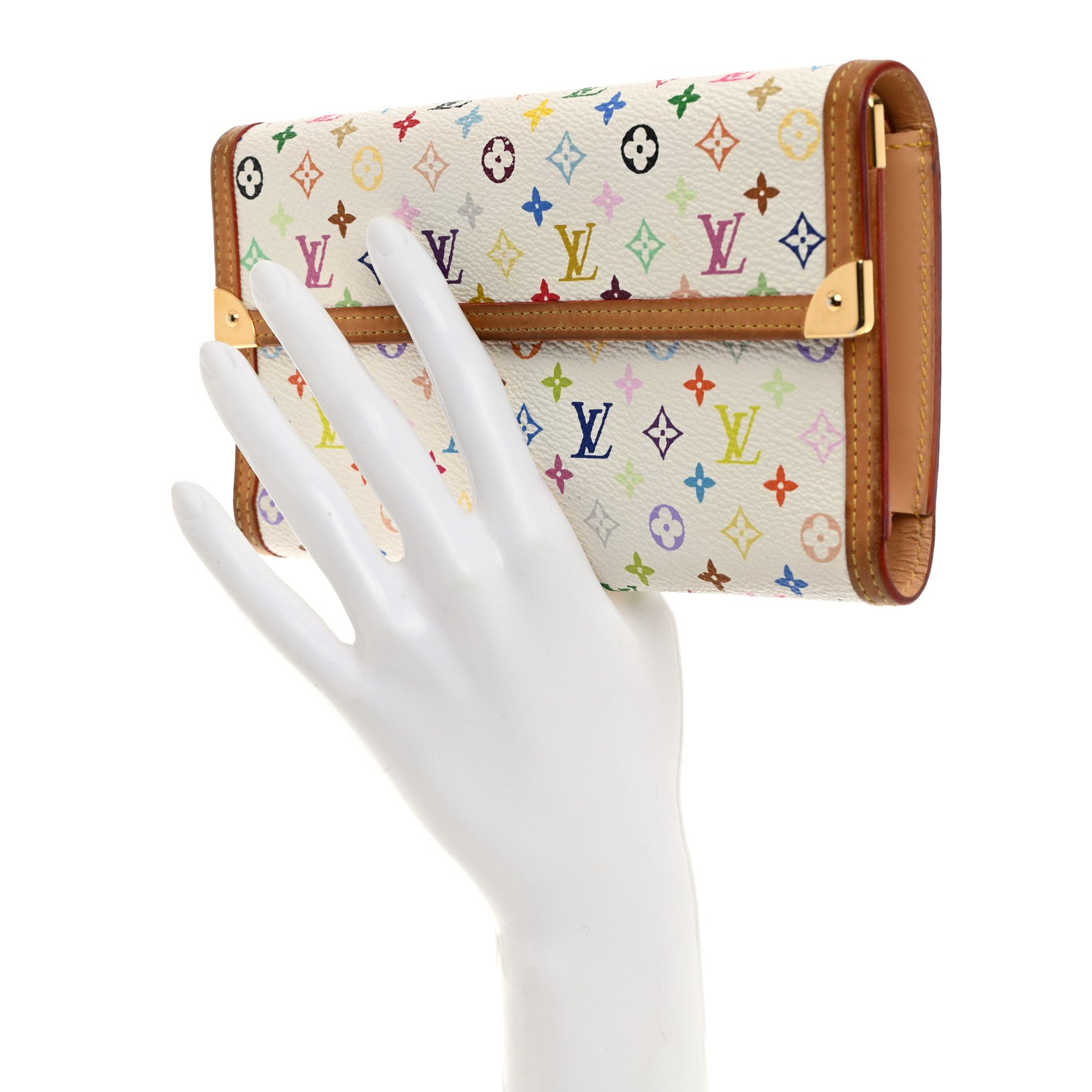 Louis Vuitton Monogram Multicolor Porte Tresor International Wallet White 2 of 11