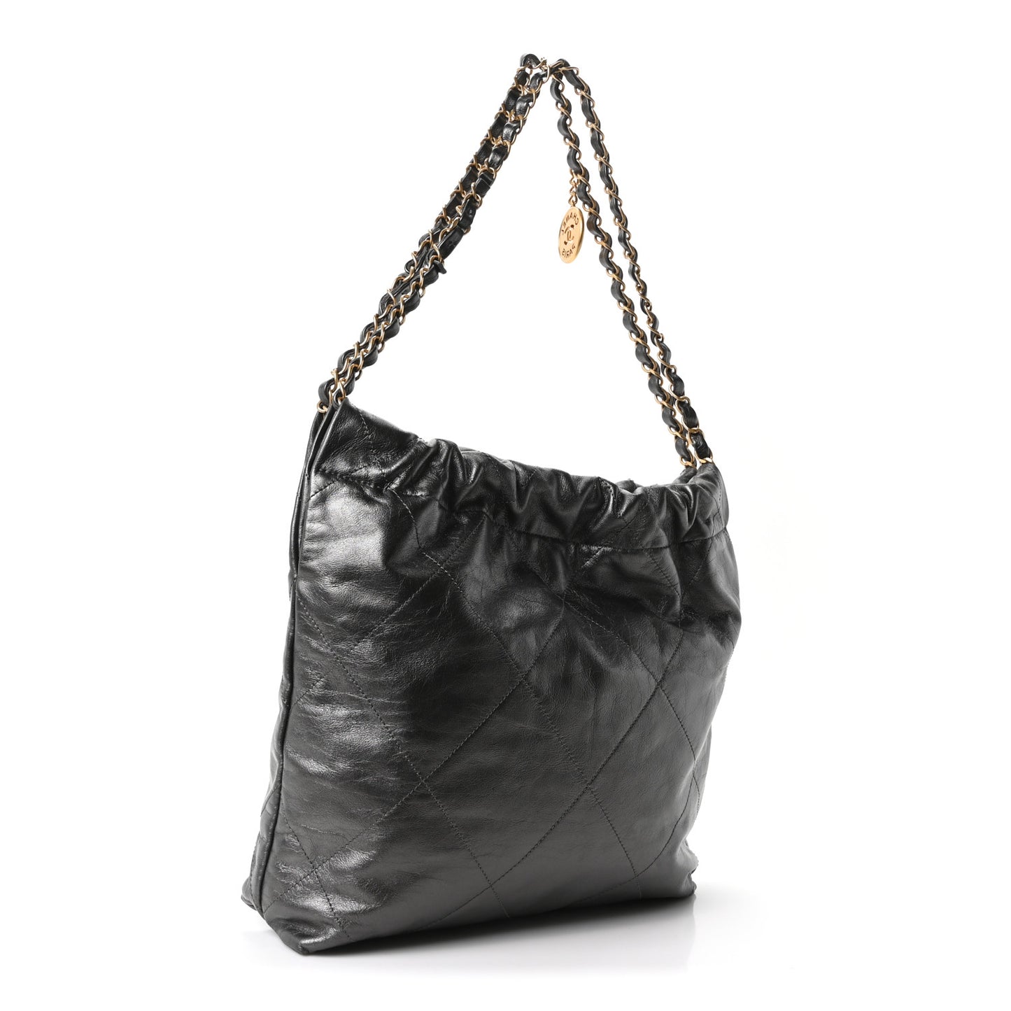 Metallic Calfskin Quilted Small Chanel 22 Ruthenium