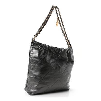 Chanel Metallic Calfskin Quilted Small Chanel 22 Ruthenium 4 of 11