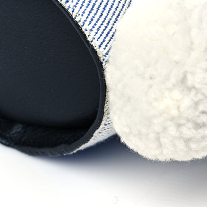 Loewe Canvas Shearling Mini Bunny Crossbody Bag Blue 10 of 10