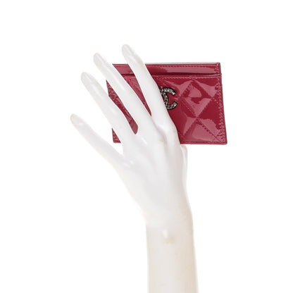 Chanel Patent Quilted Brilliant Card Holder Pink 2 of 7