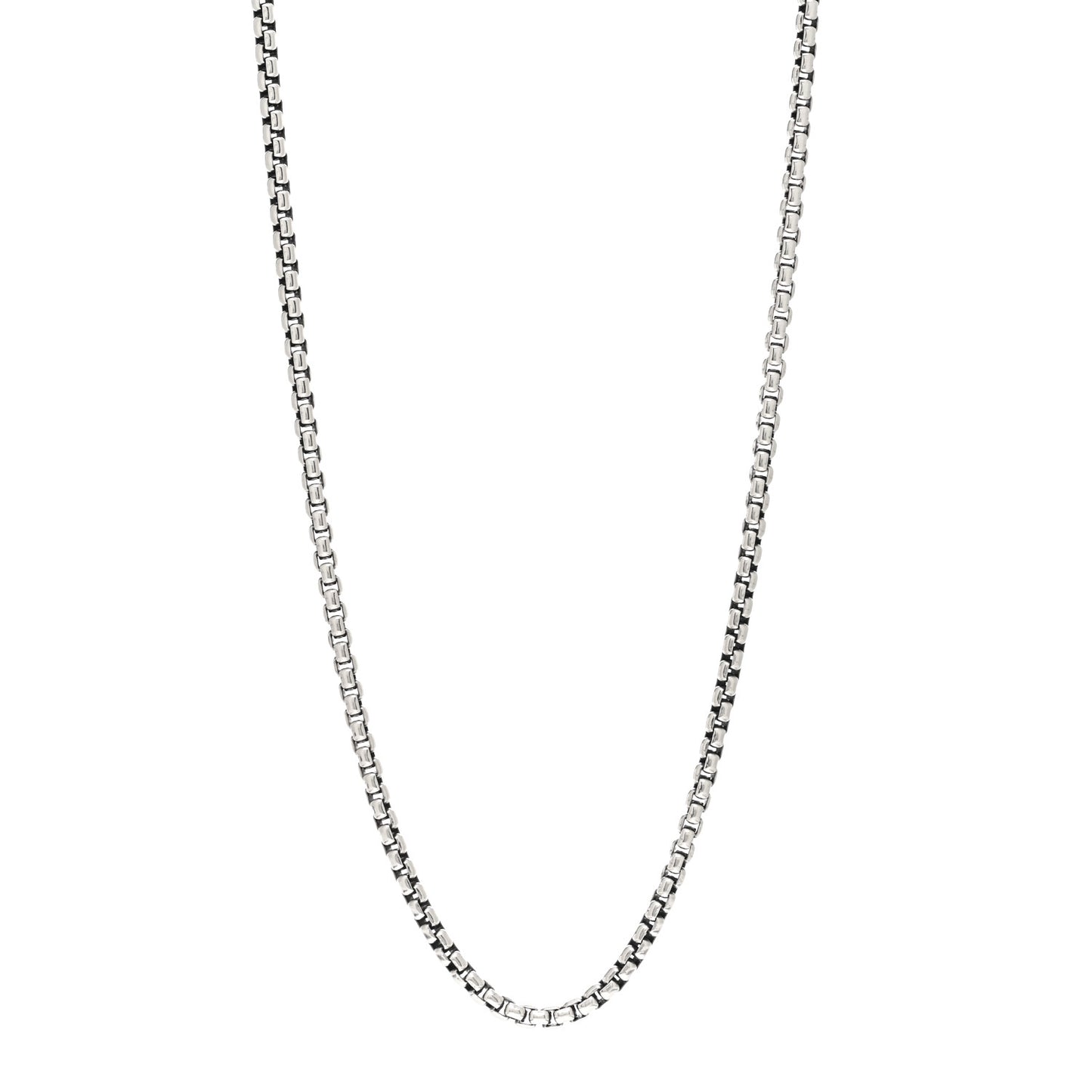 Sterling Silver 3.6mm Medium Box Chain Necklace 24"