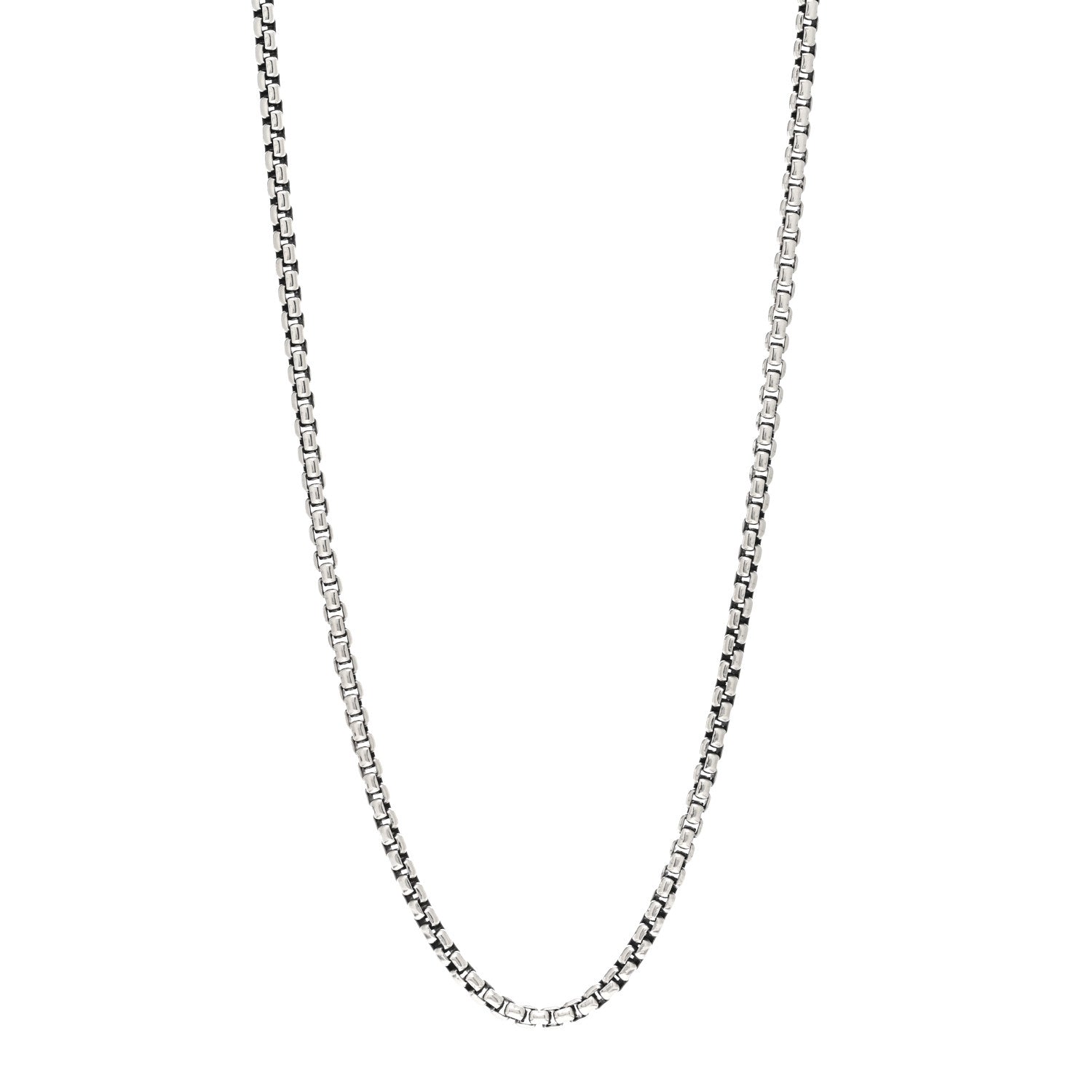 David Yurman Sterling Silver 3.6mm Medium Box Chain Necklace 24" 1 of 4