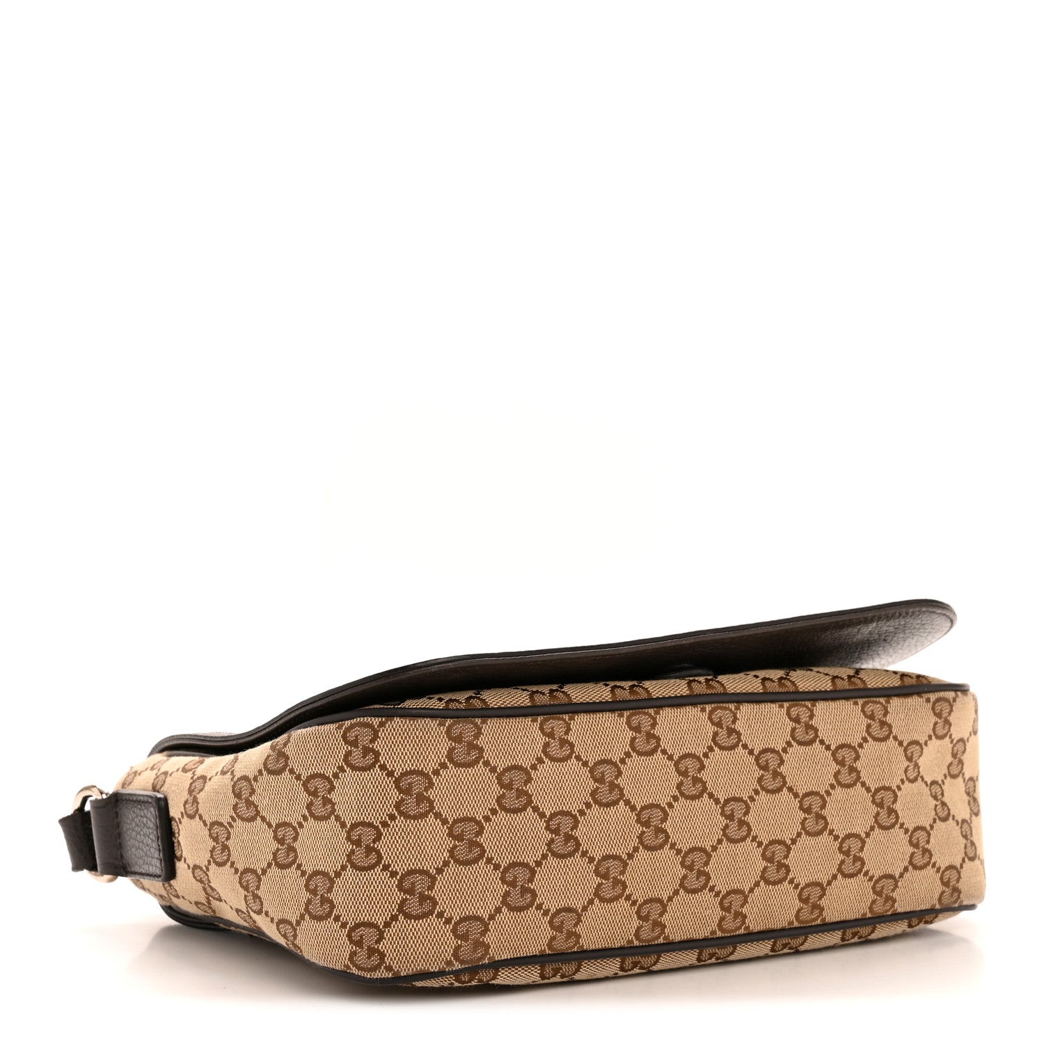 Gucci Monogram Flap Messenger Bag Beige Dark Brown 4 of 11