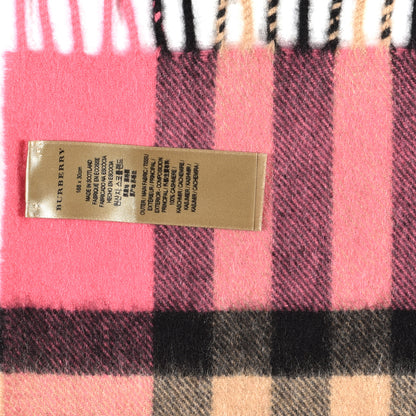Burberry Cashmere Giant Check Fringe Scarf Pink 3 of 4
