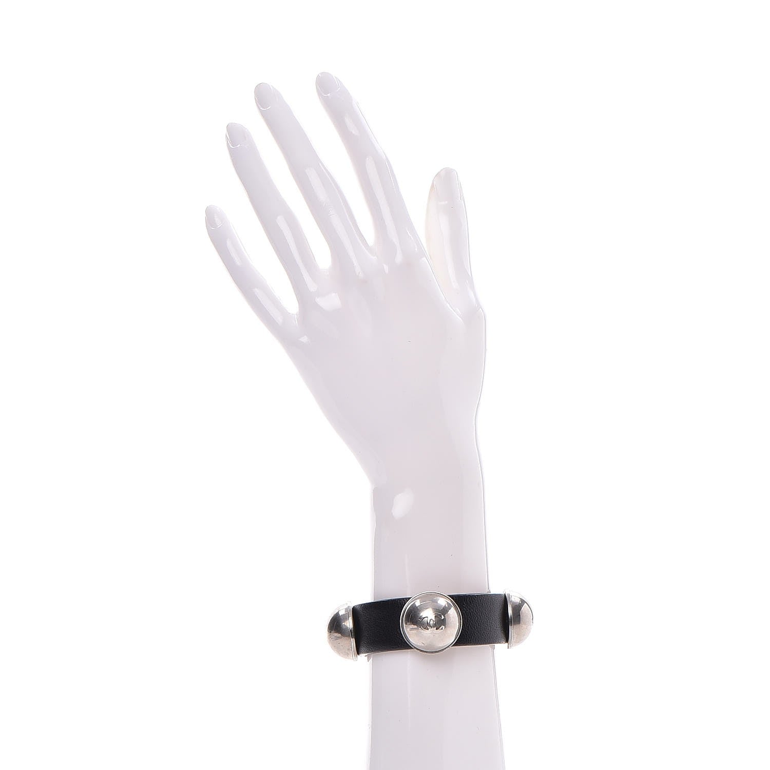 Chanel Calfskin CC Buckle Bracelet S Black 2 of 6