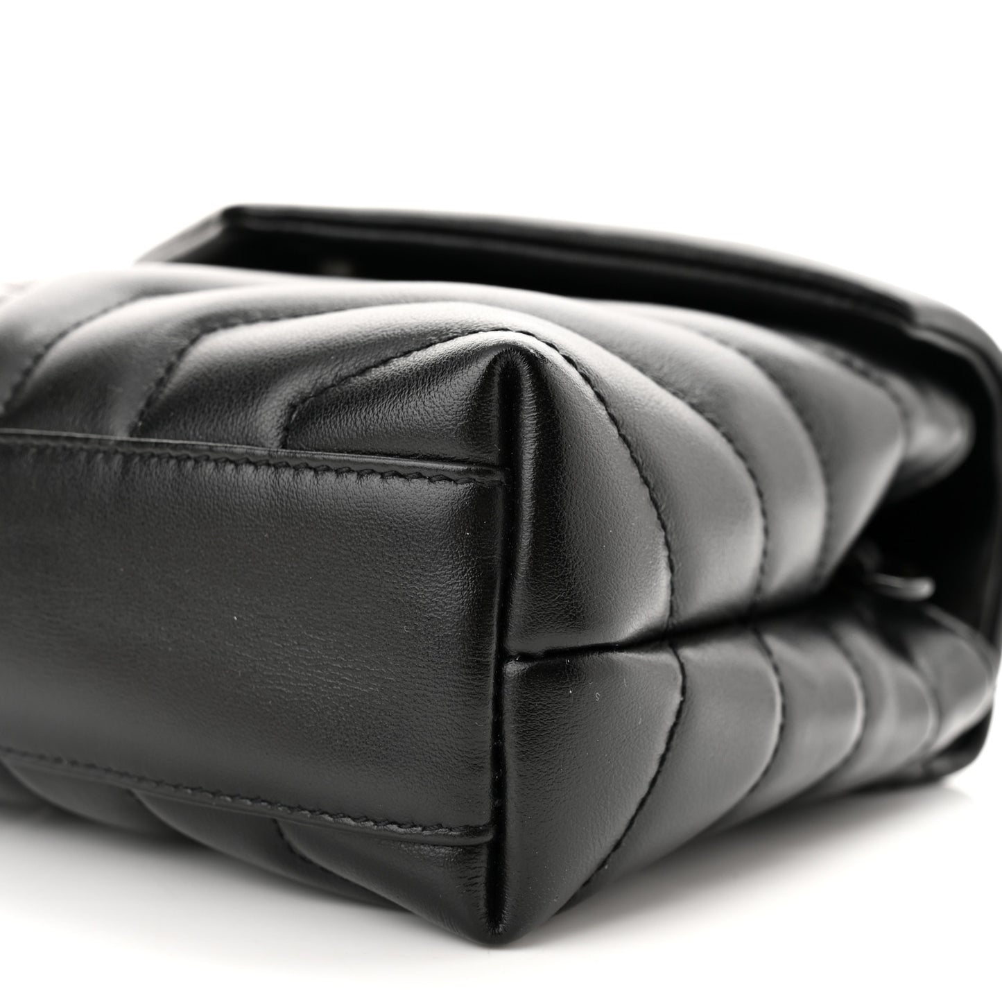 Calfskin Y Quilted Monogram Toy Loulou Crossbody Bag Black