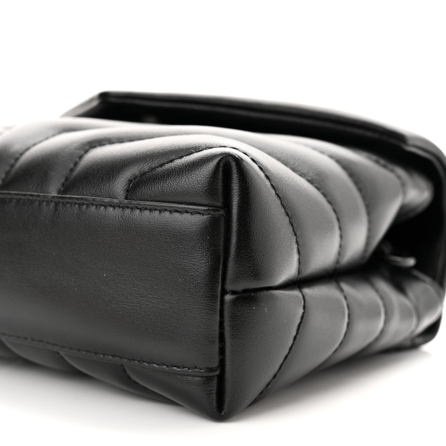 Saint Laurent Calfskin Y Quilted Monogram Toy Loulou Crossbody Bag Black 11 of 12