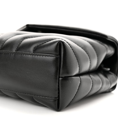 Saint Laurent Calfskin Y Quilted Monogram Toy Loulou Crossbody Bag Black 11 of 12