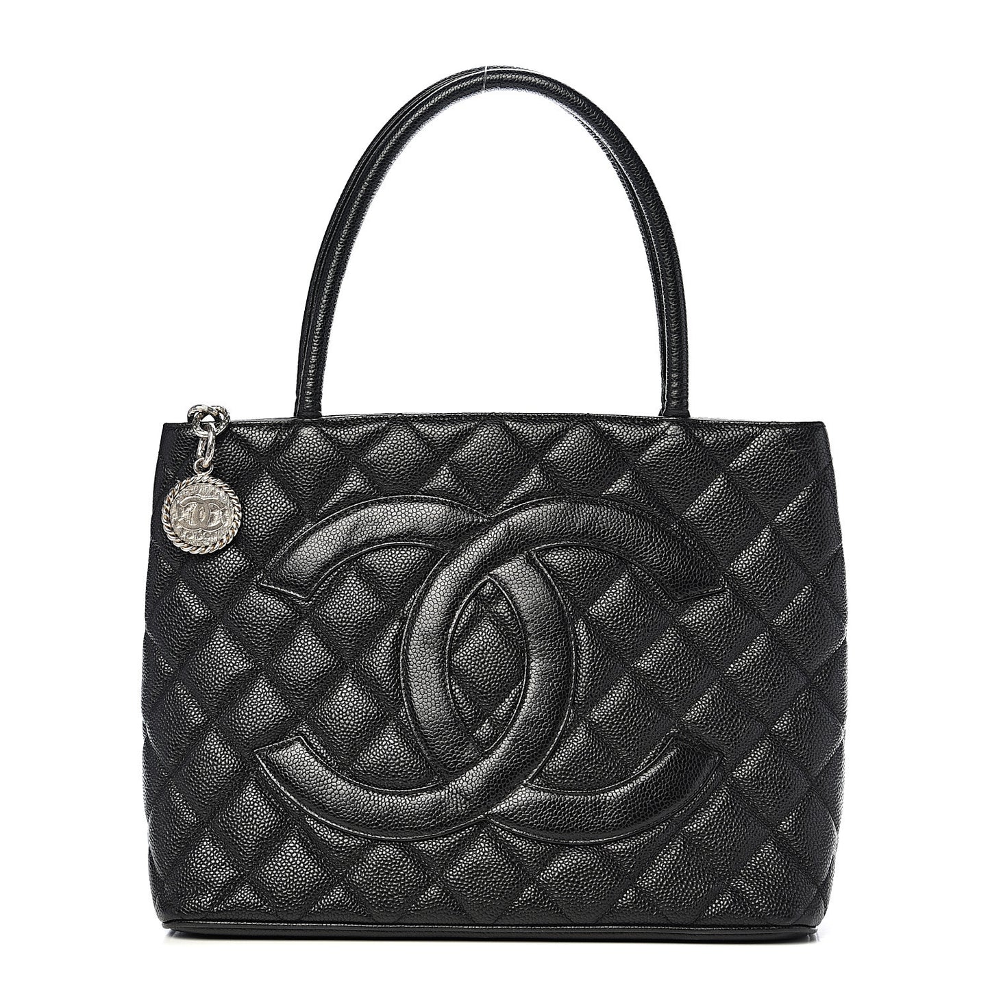 Caviar Quilted Medallion Tote Black