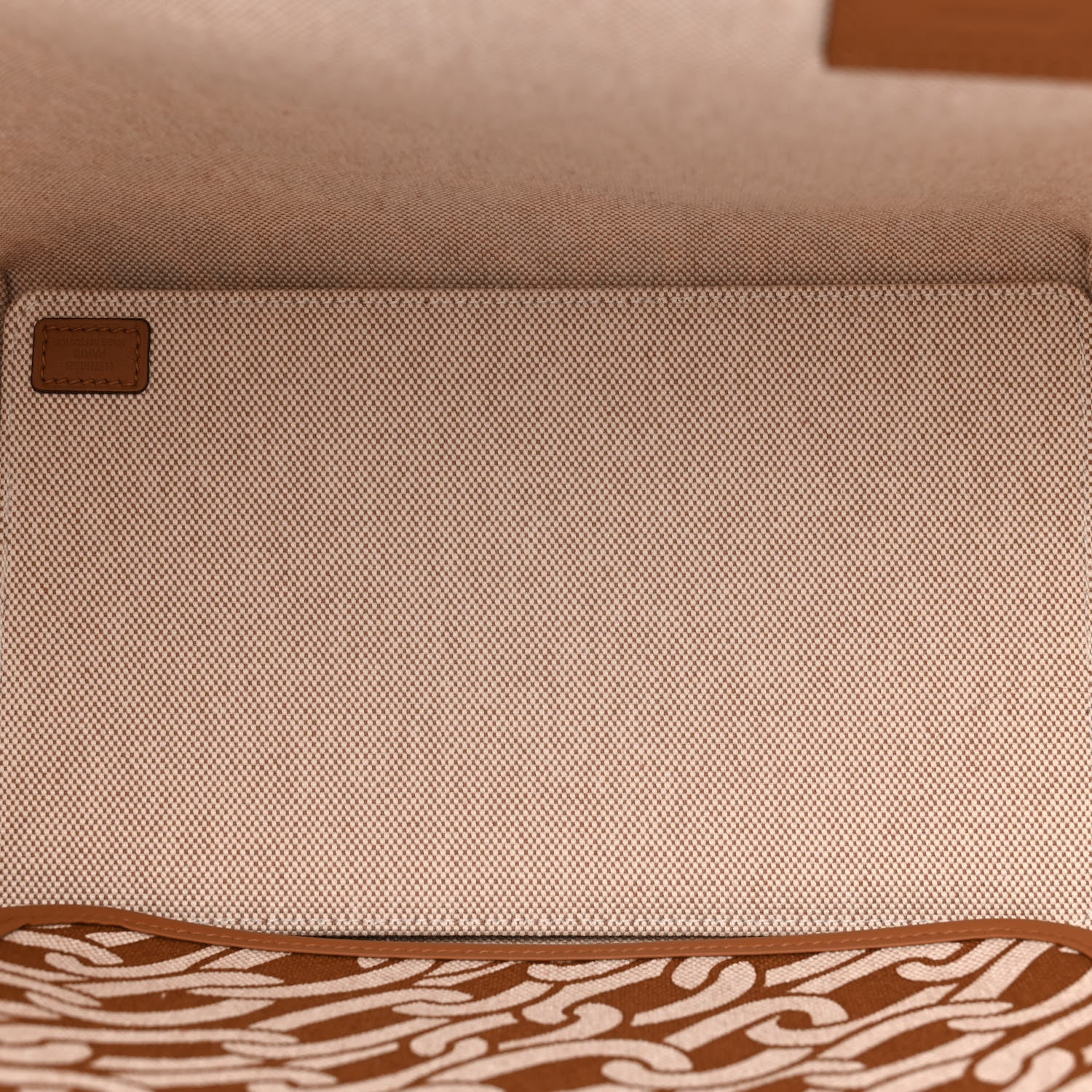 Hermes H Plume Canvas Swift Printed Maillons & Co Steeple 25 Bag Fauve Ecru Beige Gold 6 of 12