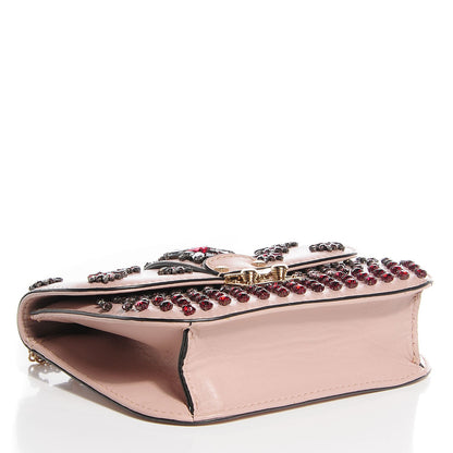 Valentino Garavani Vitello Crystal Embellished Glam Lock Rockstud Flap Blush 4 of 7