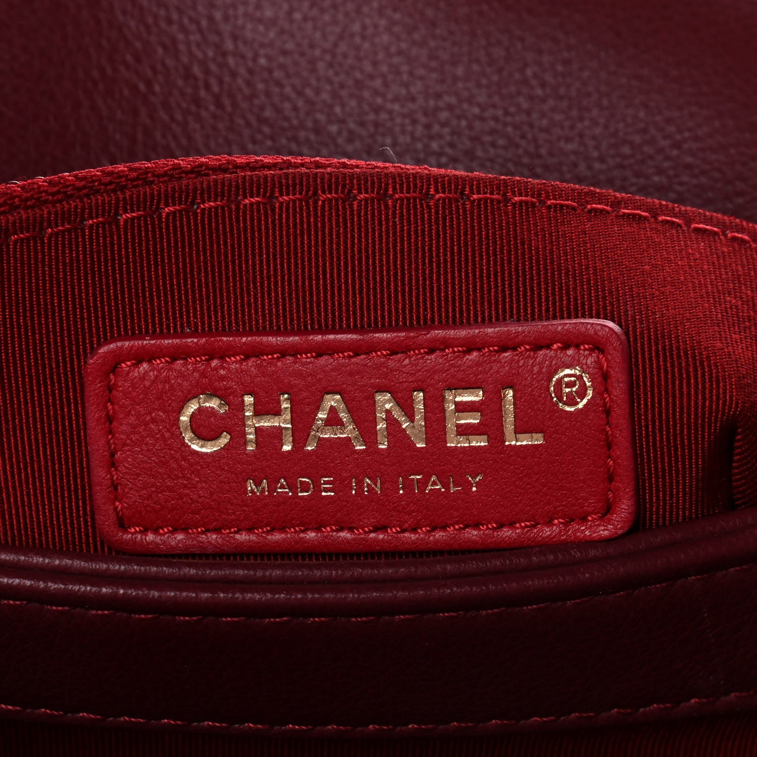 Chanel Grained Calfskin Stitched Chevron Medium Chic Top Handle Flap Red 6 of 13
