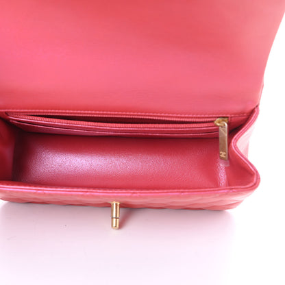 Chanel Iridescent Lambskin Quilted Mini Top Handle Rectangular Flap Red 5 of 11
