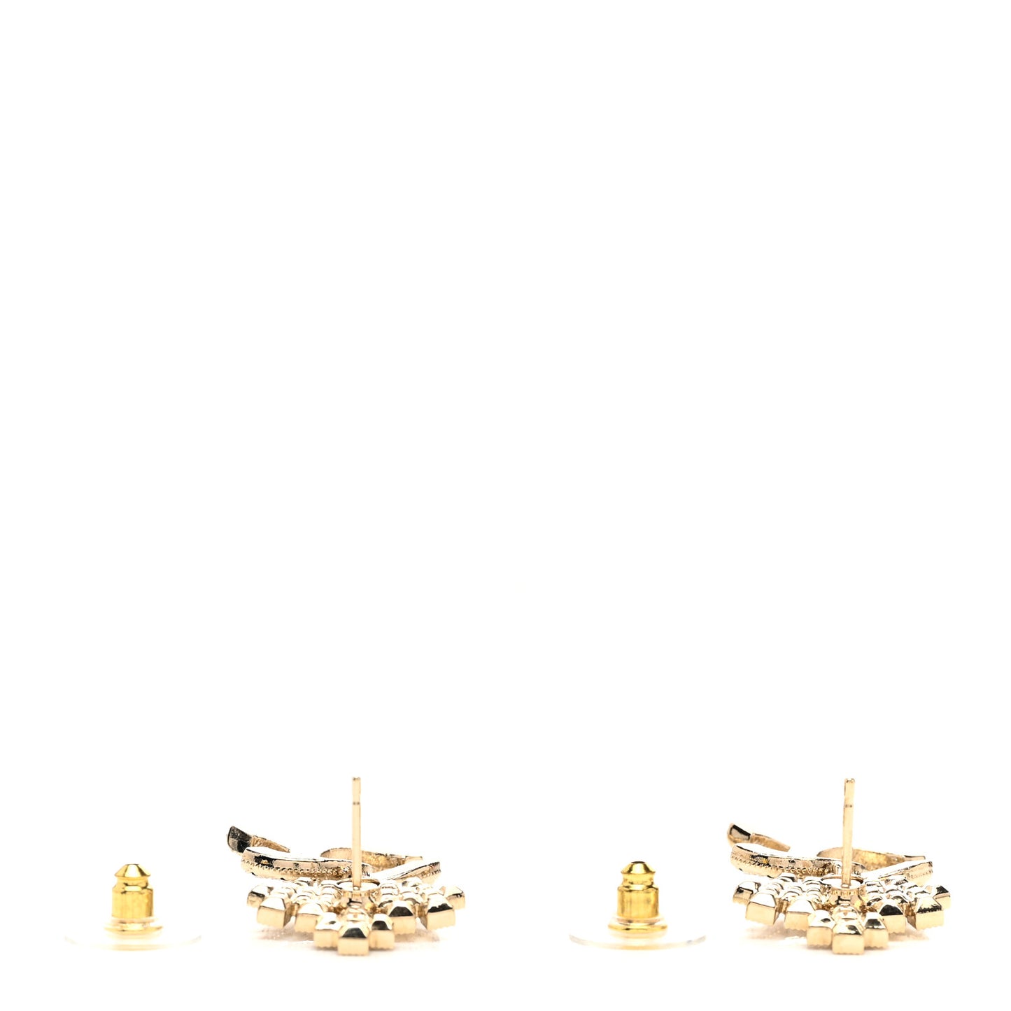 Crystal CC Crown Drop Earrings Gold