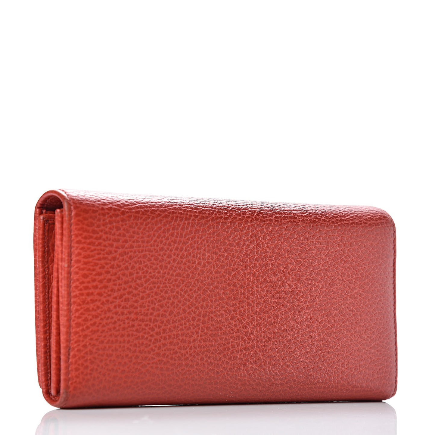 Pebbled Calfskin Continental Wallet Red