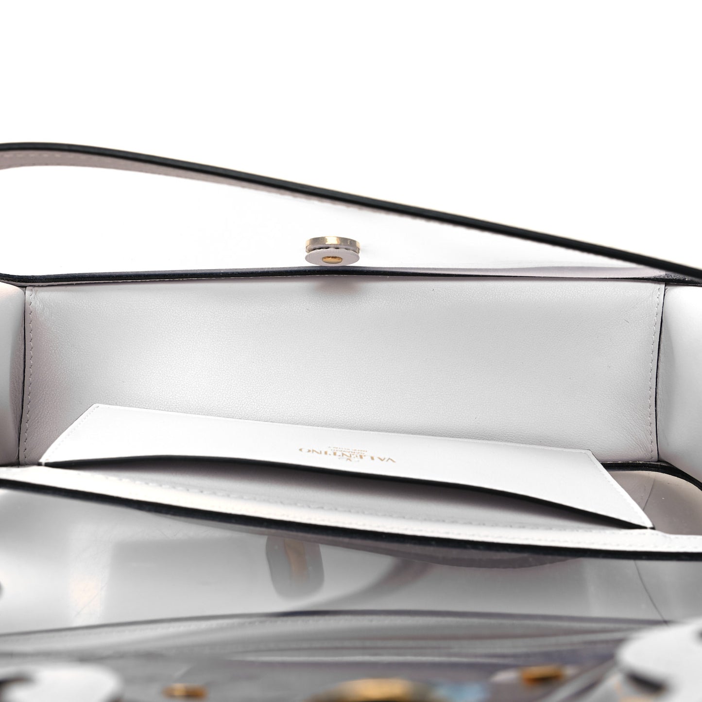 PVC Nappa Vlogo Loco Shoulder Bag Trasparente Optic White