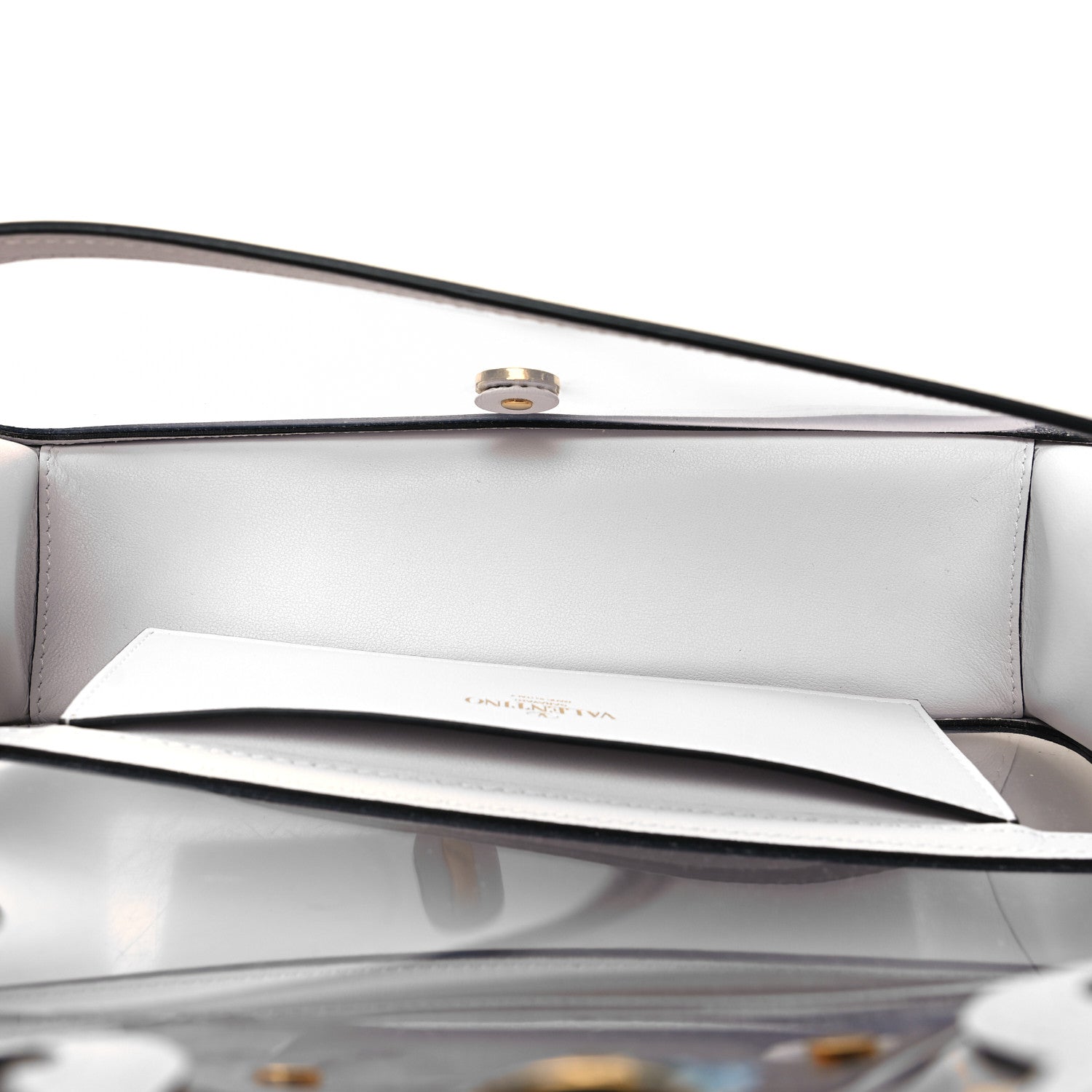 Valentino Garavani PVC Nappa Vlogo Loco Shoulder Bag Trasparente Optic White 5 of 9