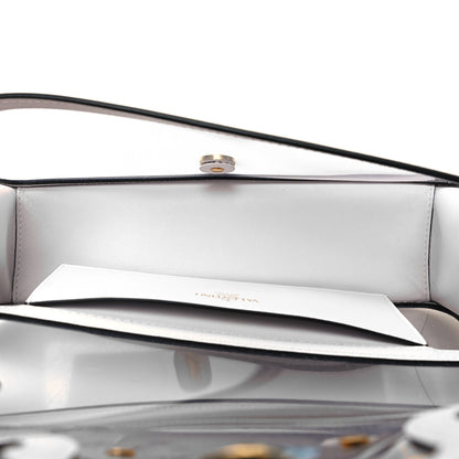 Valentino Garavani PVC Nappa Vlogo Loco Shoulder Bag Trasparente Optic White 5 of 9
