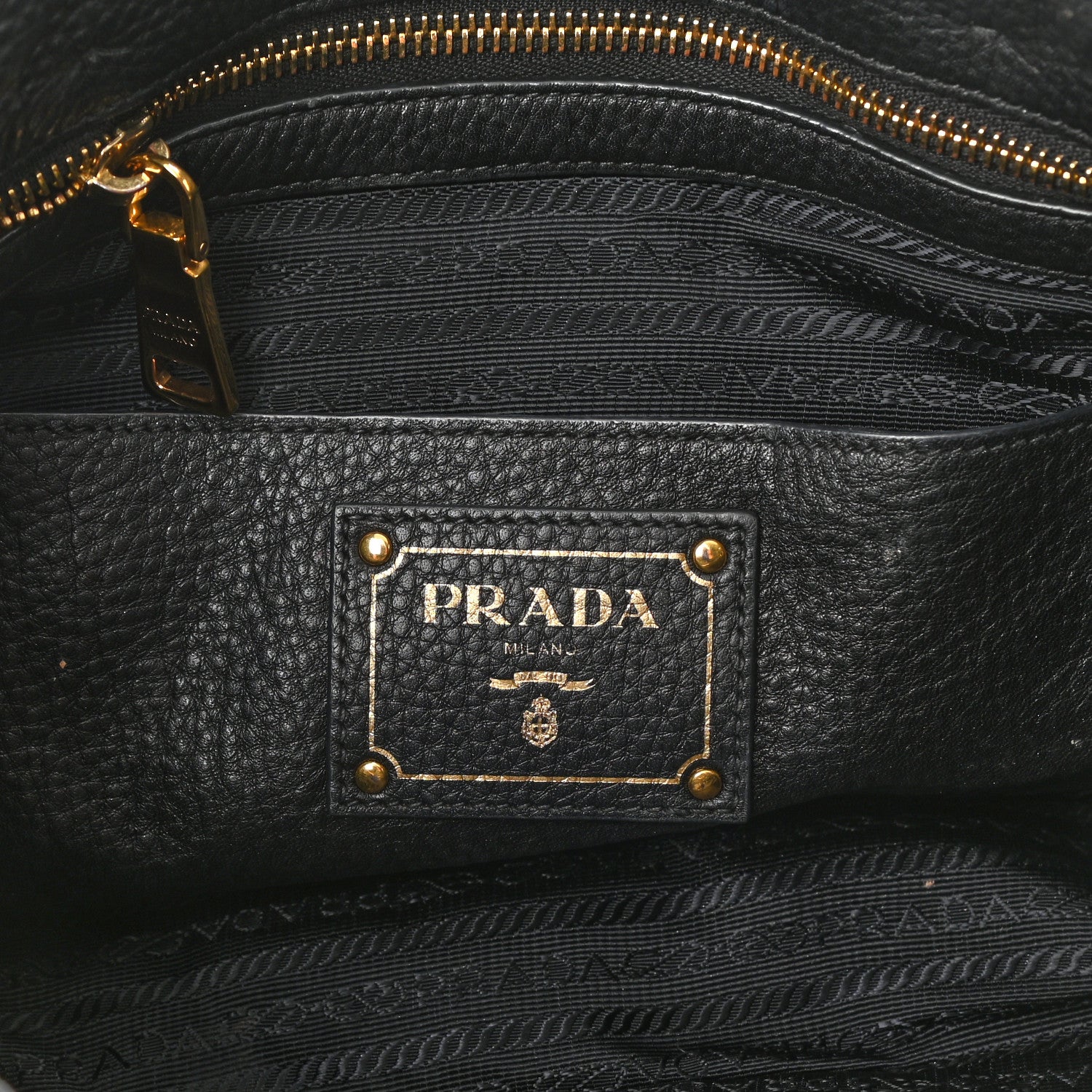 Prada Vitello Daino Shopping Tote Black 5 of 9