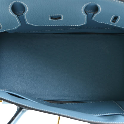Hermes Togo BIRKIN 30 Blue Jean 5 of 17