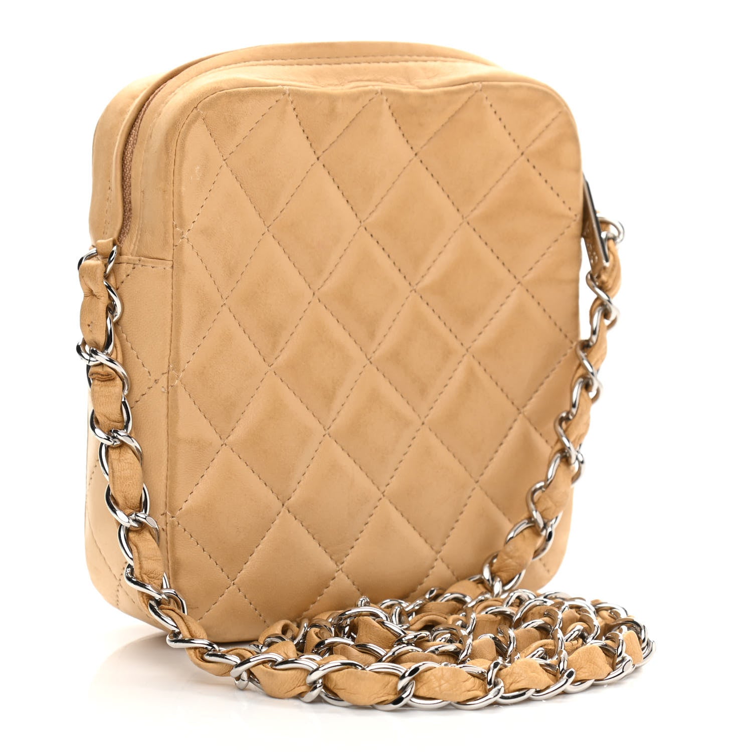Chanel Lambskin Quilted Mini Messenger Bag Beige 3 of 15