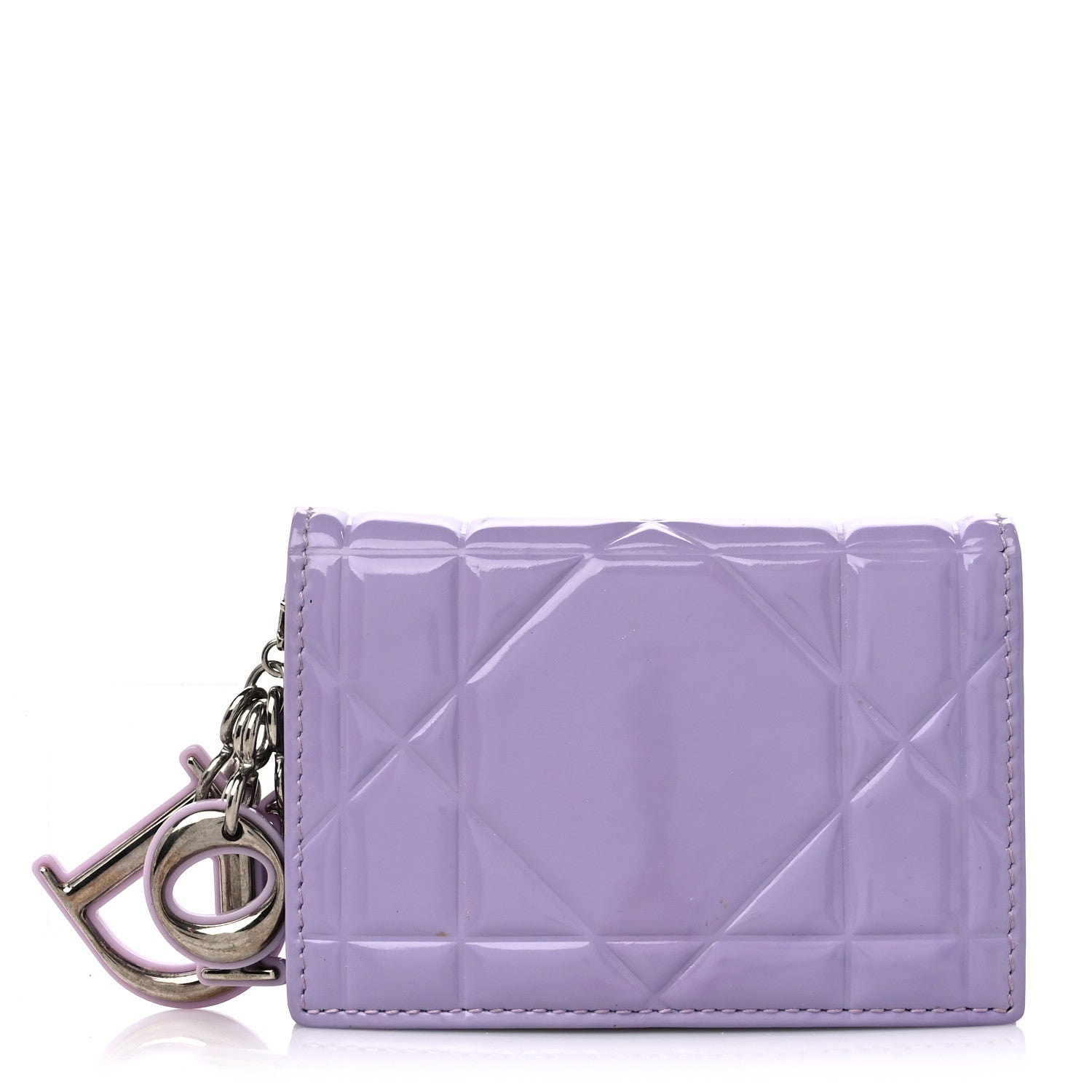Christian Dior Patent Cannage Lady Dior Card Holder Lilac 1 of 10