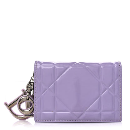 Christian Dior Patent Cannage Lady Dior Card Holder Lilac 1 of 10