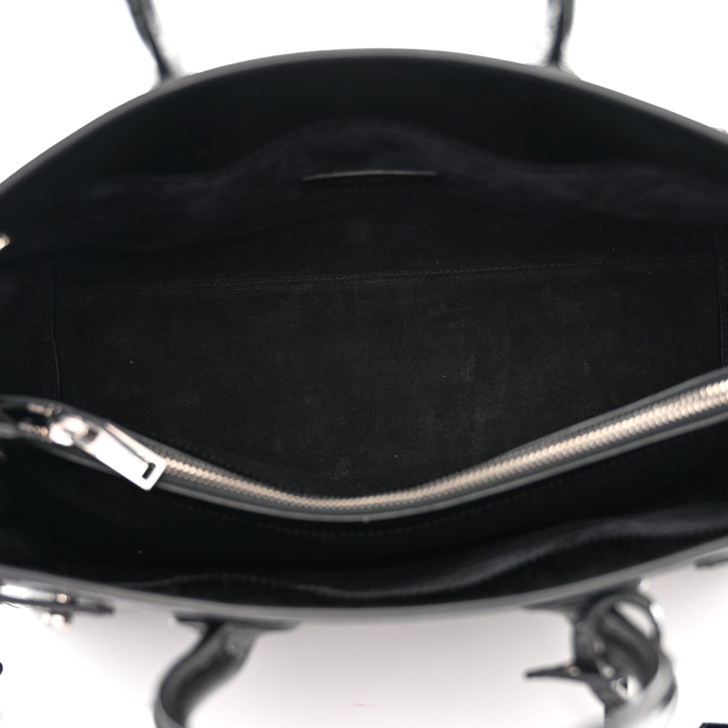 Textured Patent Calfskin Small Sac De Jour Black