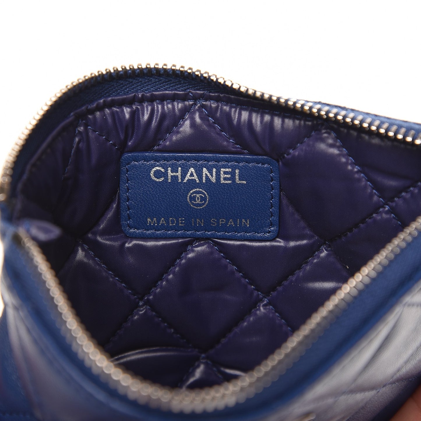Lambskin Quilted Coin Purse Case Navy