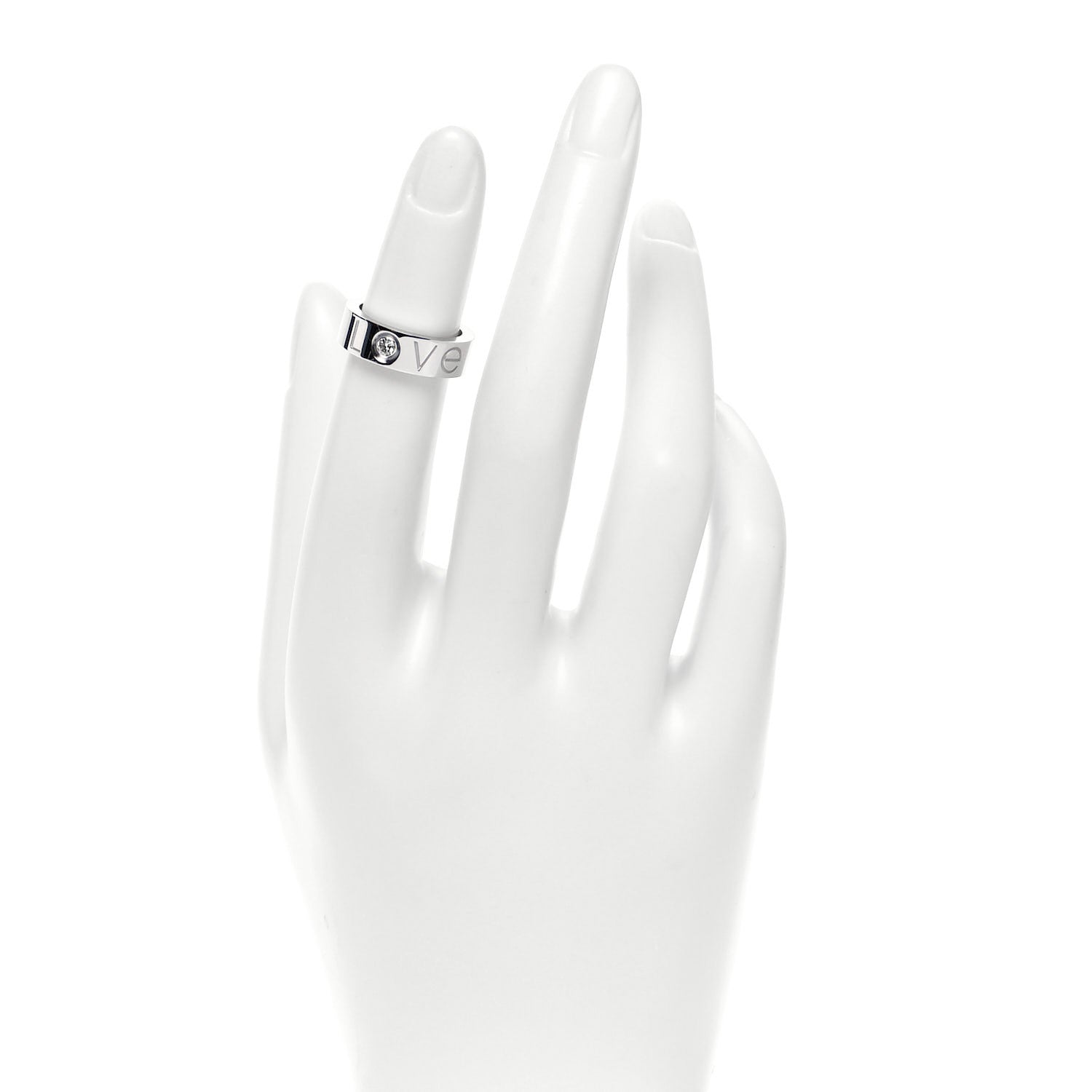 Cartier 18K White Gold Diamond 5.5mm Christmas LOVE Ring 46 3.75 2 of 4