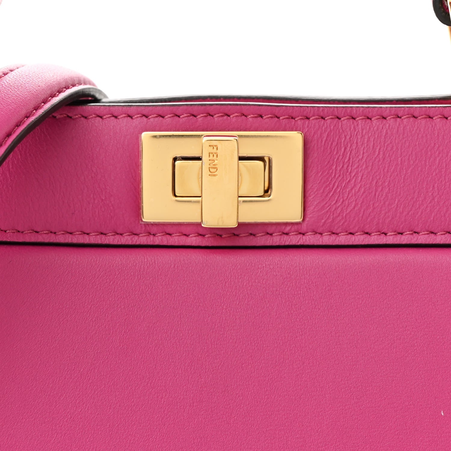 Fendi Shiny Nappa Petite Peekaboo I SEE U Satchel Ciclamino Pilar 10 of 12