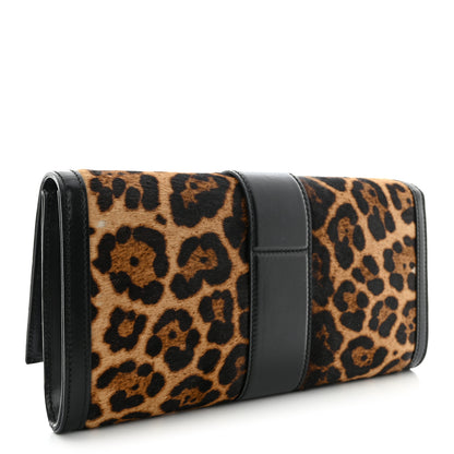 Gucci Calf Hair Jaguar Printed Small Lady Buckle Clutch Black 3 of 13