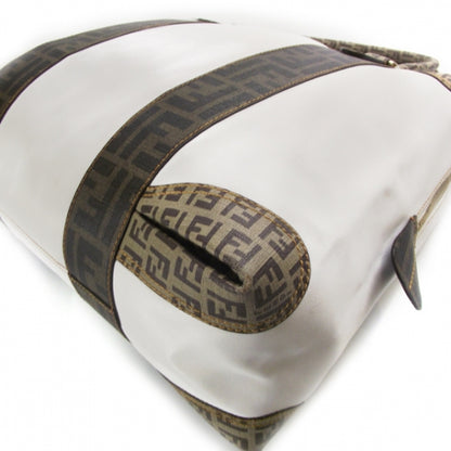 Fendi Canvas Zucca Zucchino Spalmati B Mix Tote White Mogano Panna 5 of 12