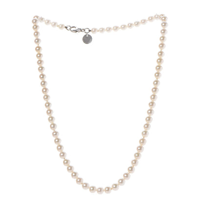 Tiffany Sterling Silver Ziegfeld 6mm Pearl necklace 3 of 7