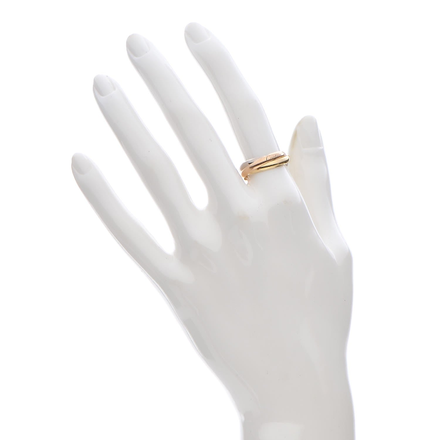 Cartier 18K Pink Yellow White Gold Small Trinity Ring 52 6 2 of 6