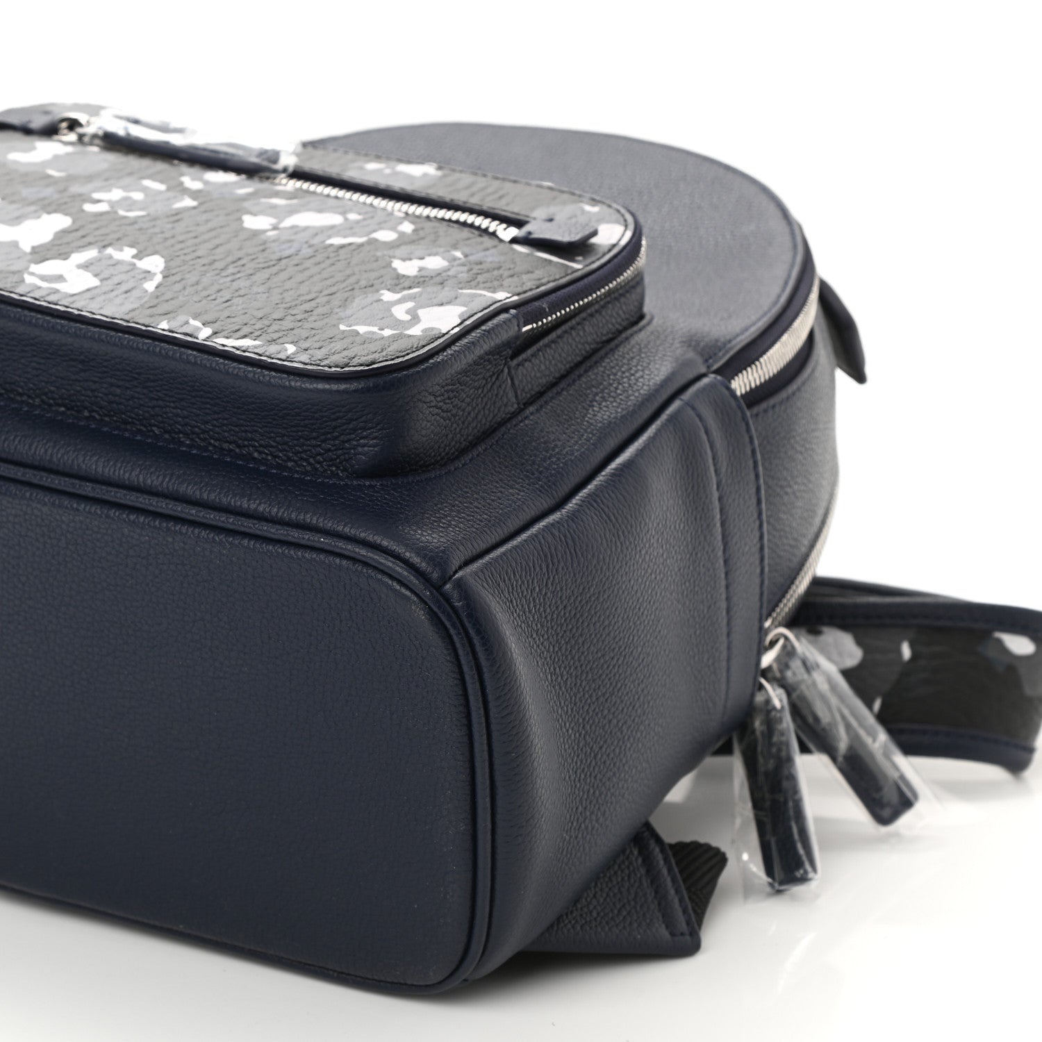 MCM Calfskin Visetos Floral Leopard Klassik Small Stark Backpack Blue Black 8 of 8