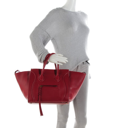 Celine Supple Calfskin Medium Phantom Luggage Red 2 of 7