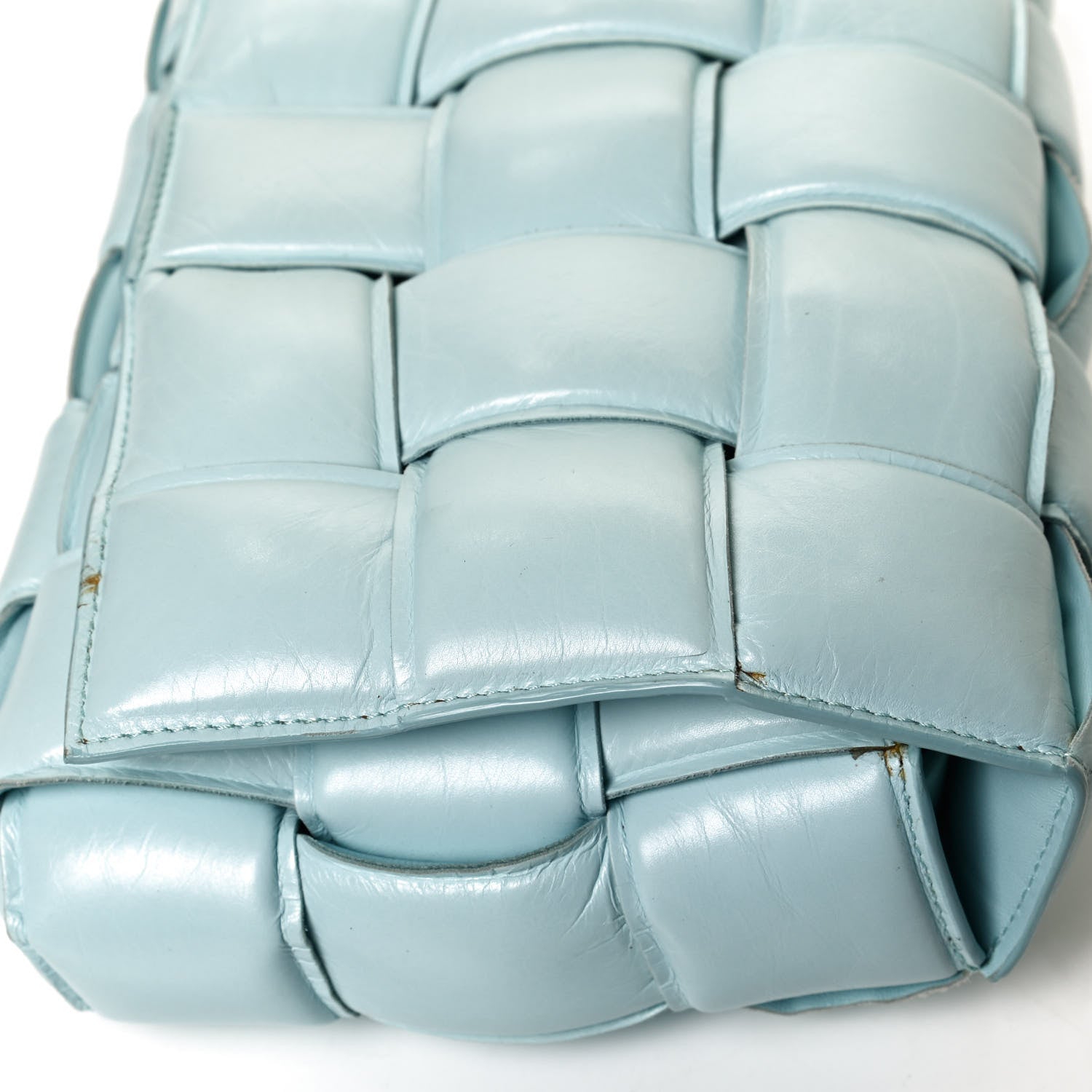 Bottega Veneta Paper Calfskin Maxi Intreccio Padded Cassette Crossbody Bag Ice 14 of 14