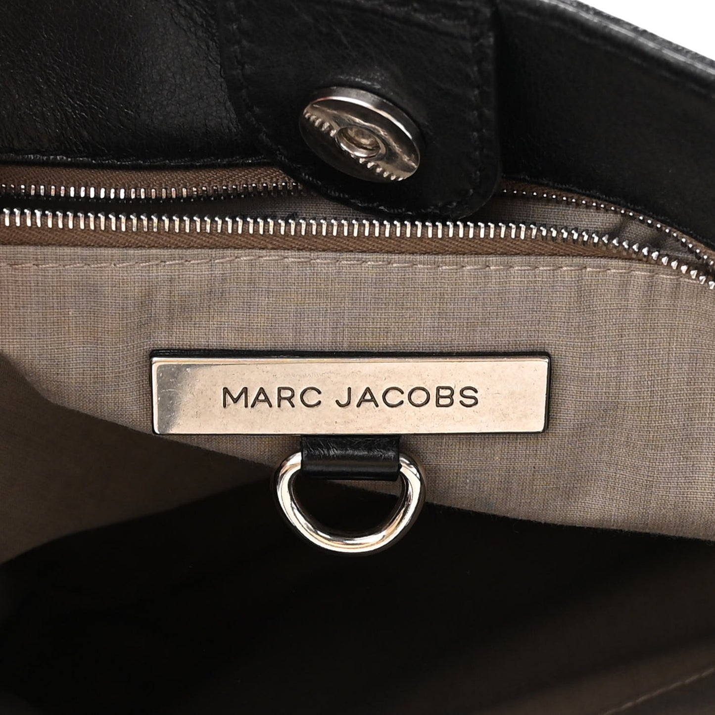 Calfskin Push Lock Tote Black