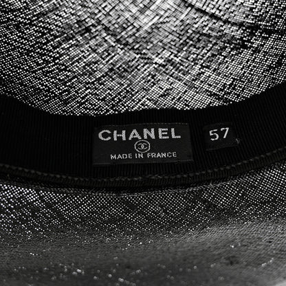 Chanel Woven CC Wide Brim Hat 57 Black 8 of 8