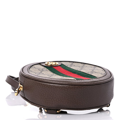 Gucci GG Supreme Monogram Web Mini Ophidia Round Backpack Brown 5 of 11