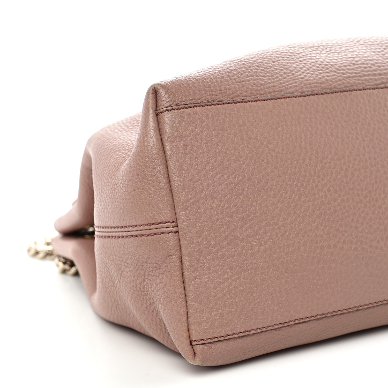 Gucci Pebbled Calfskin Medium Soho Chain Shoulder Bag Antique Rose 9 of 12