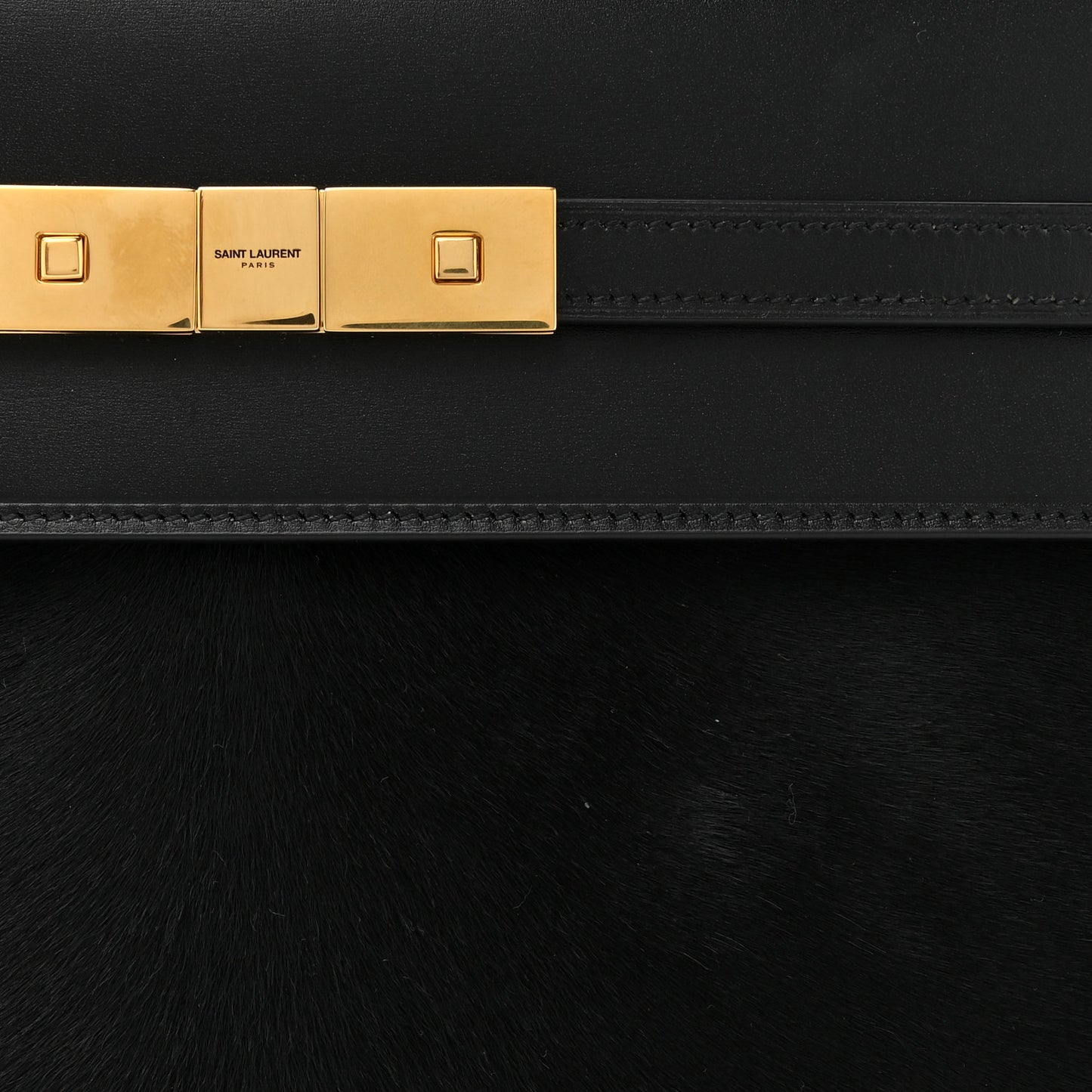Pony Hair Calfskin Manhattan Top Handle Black