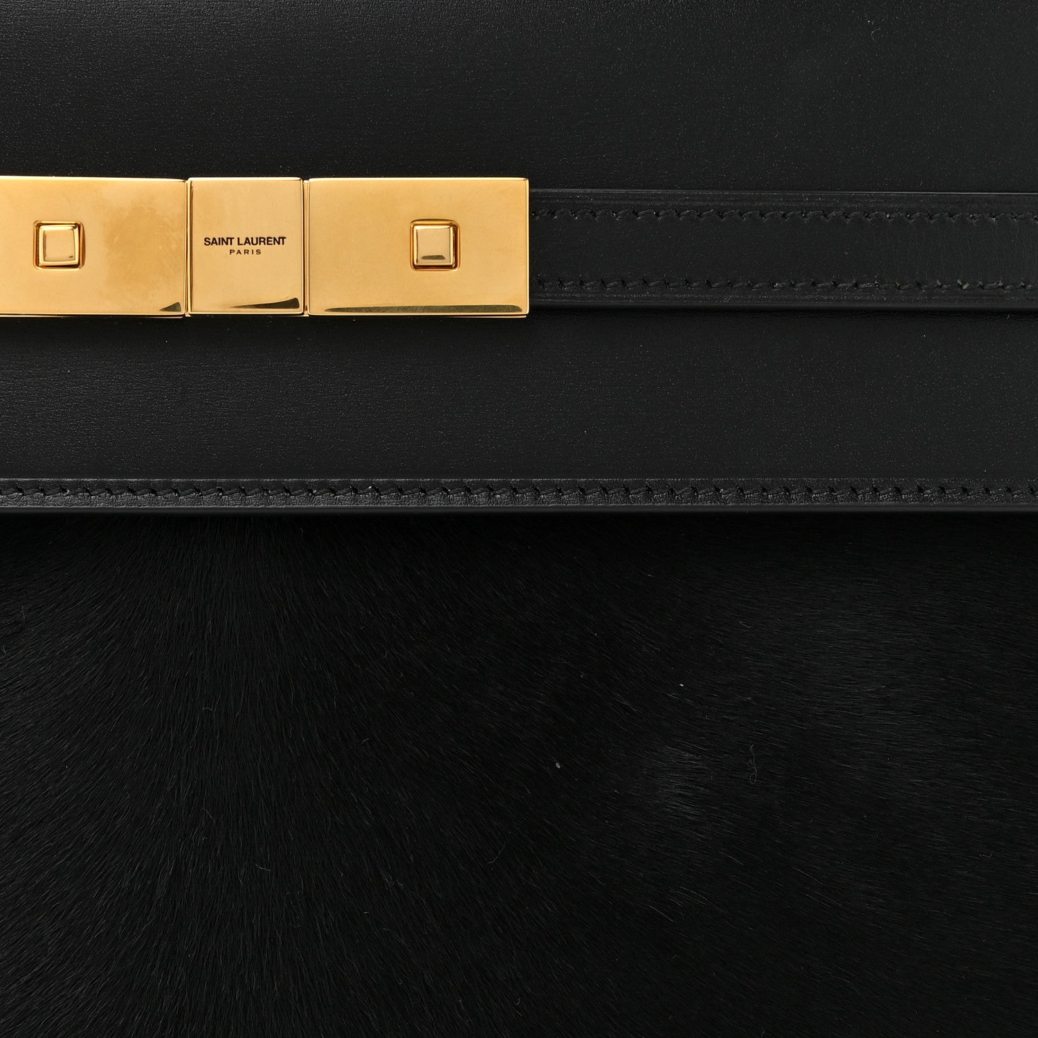 Saint Laurent Pony Hair Calfskin Manhattan Top Handle Black 8 of 10