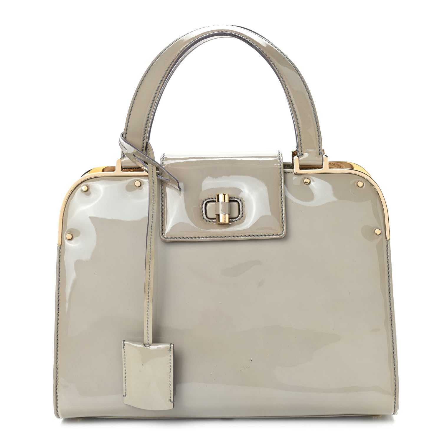 Saint Laurent Patent Small Uptown Light Grey 1 of 11