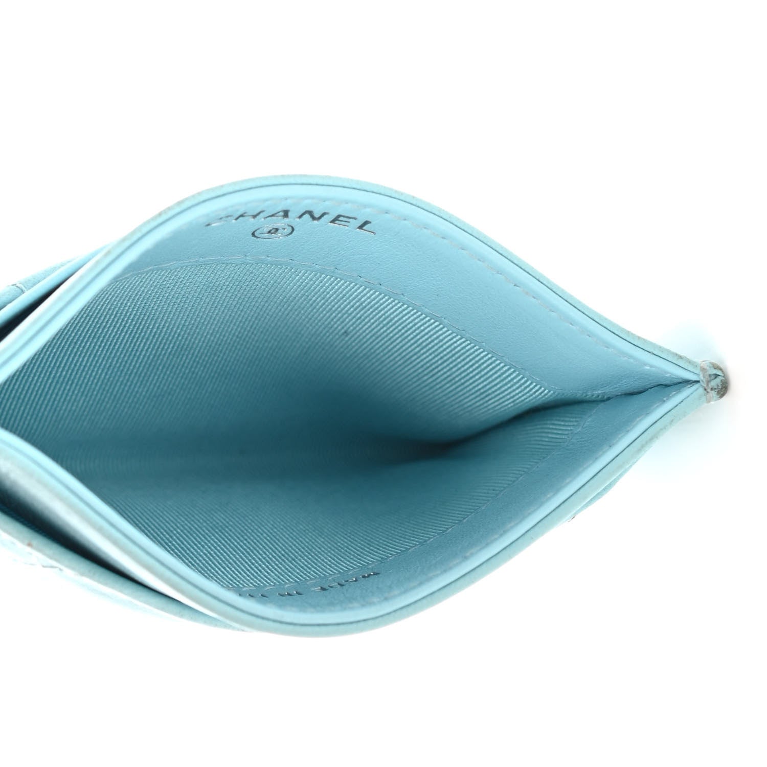 Chanel Lambskin Quilted Card Holder Light Blue 5 of 8