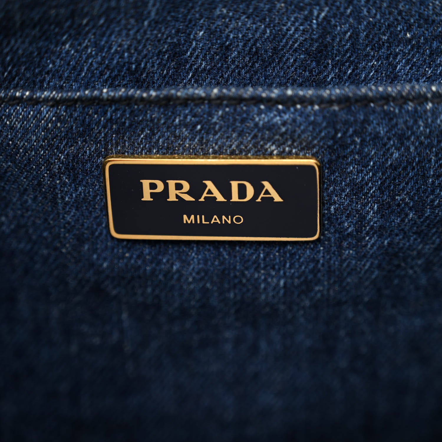 Prada Denim Logo Tote Bleu 6 of 10
